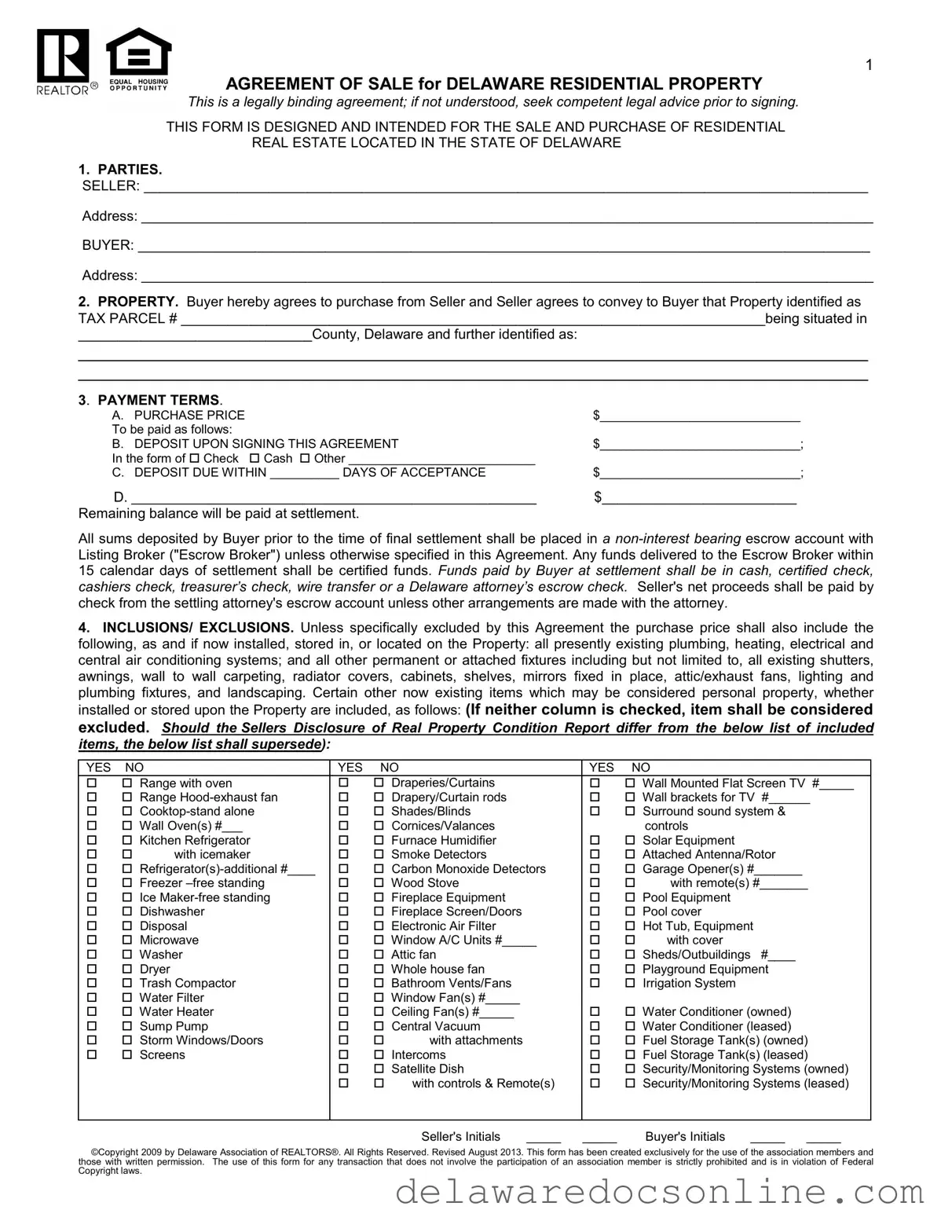 Fill Out Your Agreement Delaware Form