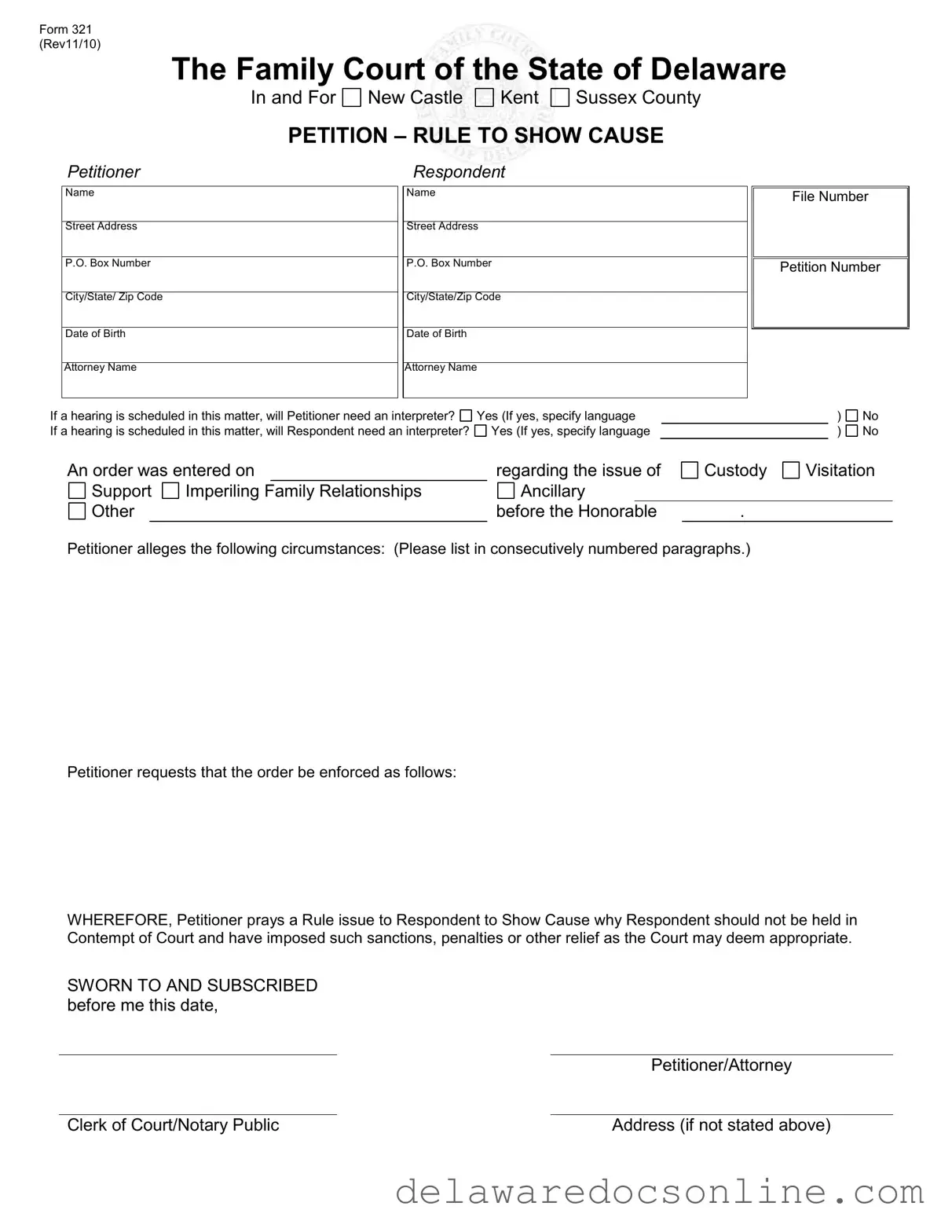 Fill Out Your Delaware 321 Form