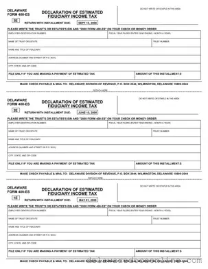Fill Out Your Delaware 400 Es Form
