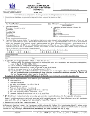 Fill Out Your Delaware 5403 Form