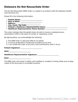 Attorney-Verified  Do Not Resuscitate Order Document for Delaware
