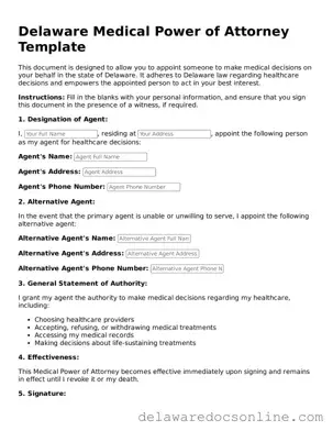 Attorney-Verified  Medical Power of Attorney Document for Delaware