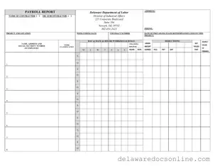Fill Out Your Delaware Payroll Report Form