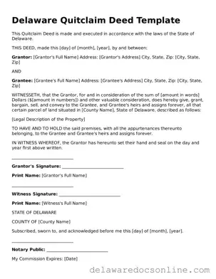 Attorney-Verified  Quitclaim Deed Document for Delaware